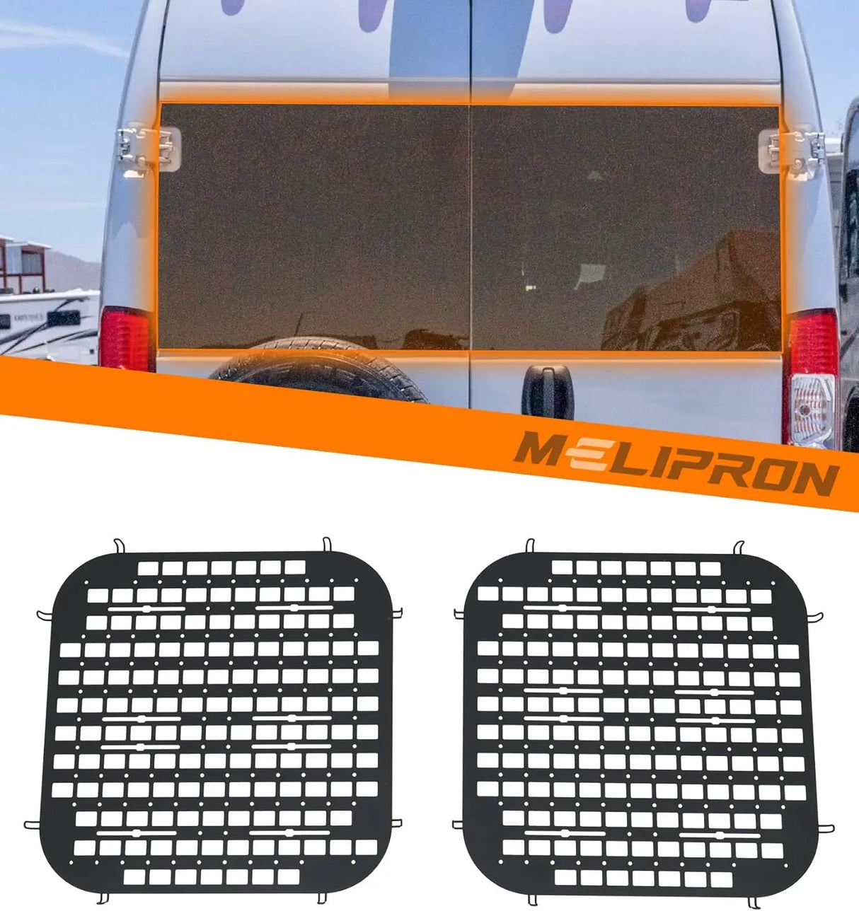 2Pcs Rear Security Window Screens Molle Panel for RAM ProMaster