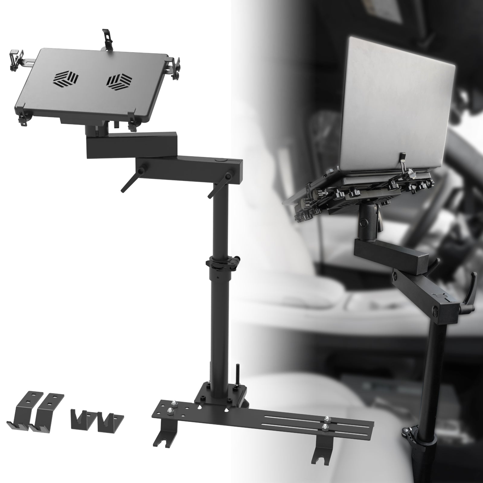 Heavy Duty Car VAN SUV Mount Stand Holder Adjustable outlet No Drilling for iPad Laptop