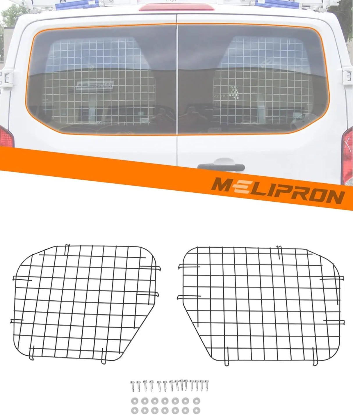 2Pcs Rear Security Window Screens for Ford Transit Low Roof - MELIPRON