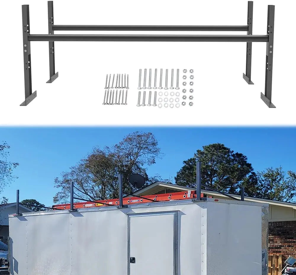 Adjustable Roof Ladder Racks Fit for 4"-7" Wide Enclosed Trailers Cargo Vans Trucks - MELIPRON