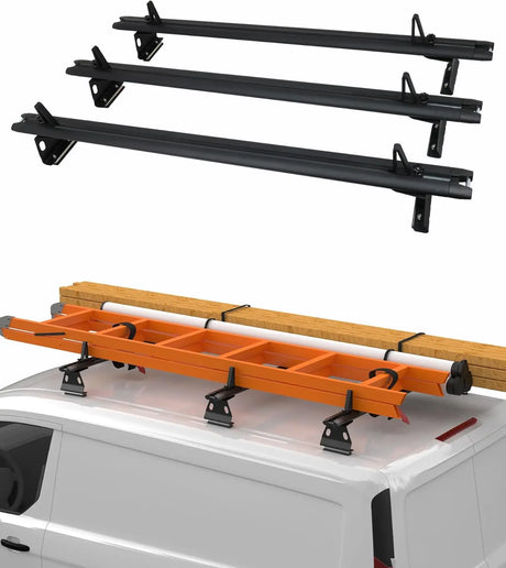 3 Crossbars 53" Aluminum Van Roof Rack for Ford Transit Connect, RAM Promaster City, Nissan NV200, Chevy City Express