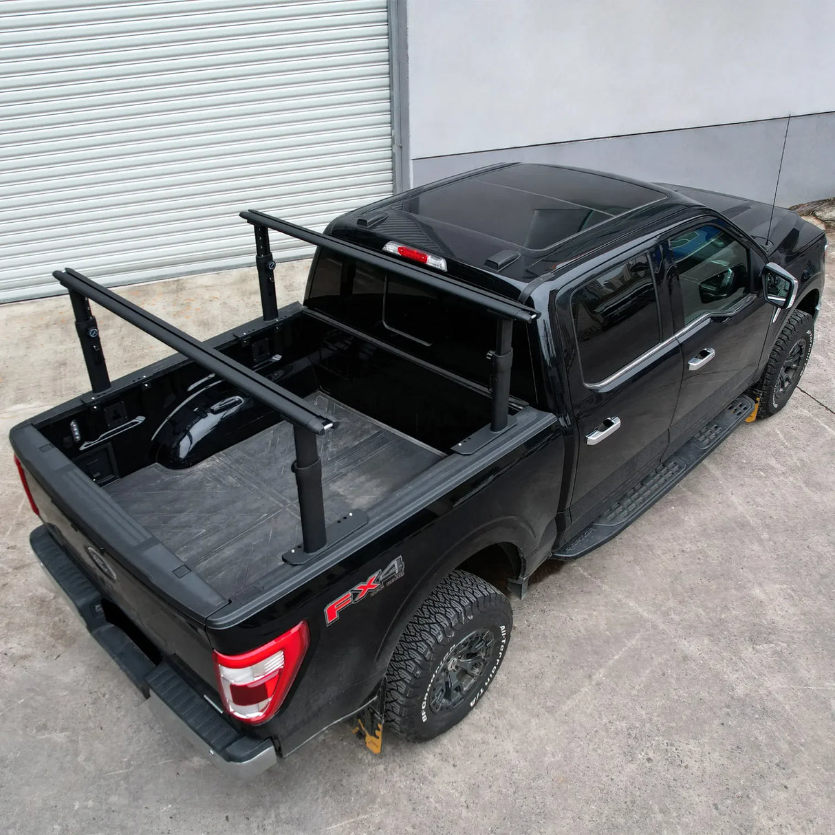 Melipron Adjustable Ladder Rack for Full-Size Truck Beds –  Heavy-Duty Aluminum Work Rack for Lumber, Pipes, Ladders & Tools