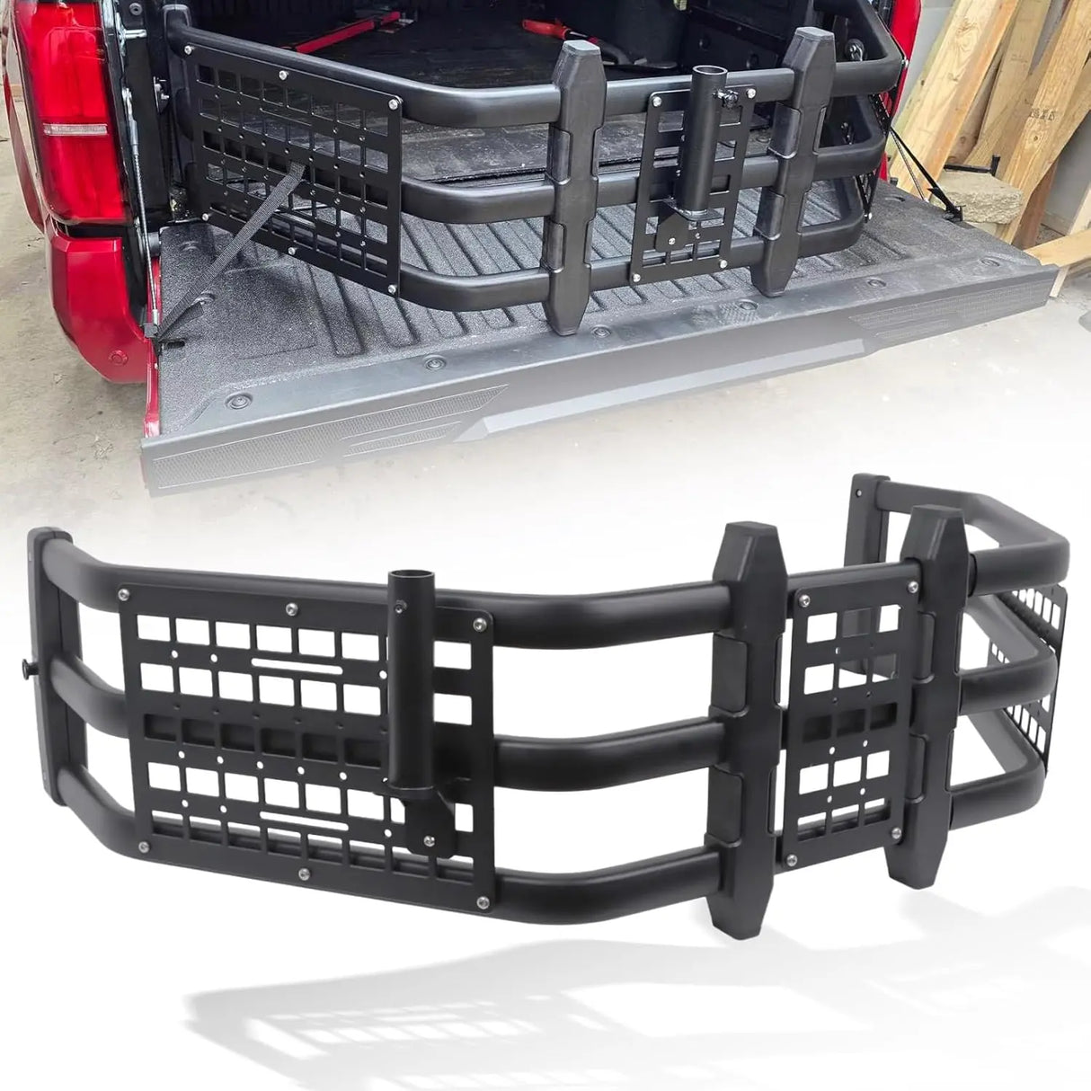 Truck Bed Extender for Toyota Tacoma 2005+ with Molle Panel and Flag Pole Mount