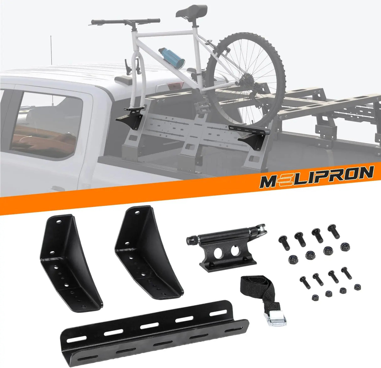 Truck Bed Bike Rack Mount Lockable Quick Release Bike Fork with Titan Strap