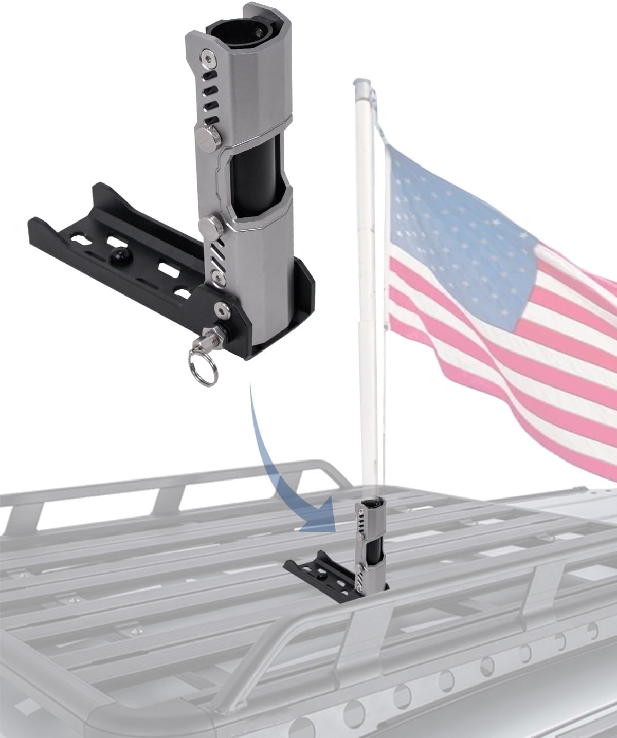 Foldable Truck Platform Roof Rack Flag Pole Mount Fit for Truck Flag ...