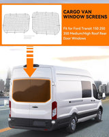 2Pcs Rear Security Window Screens for 2015-2024 Ford Transit - MELIPRON