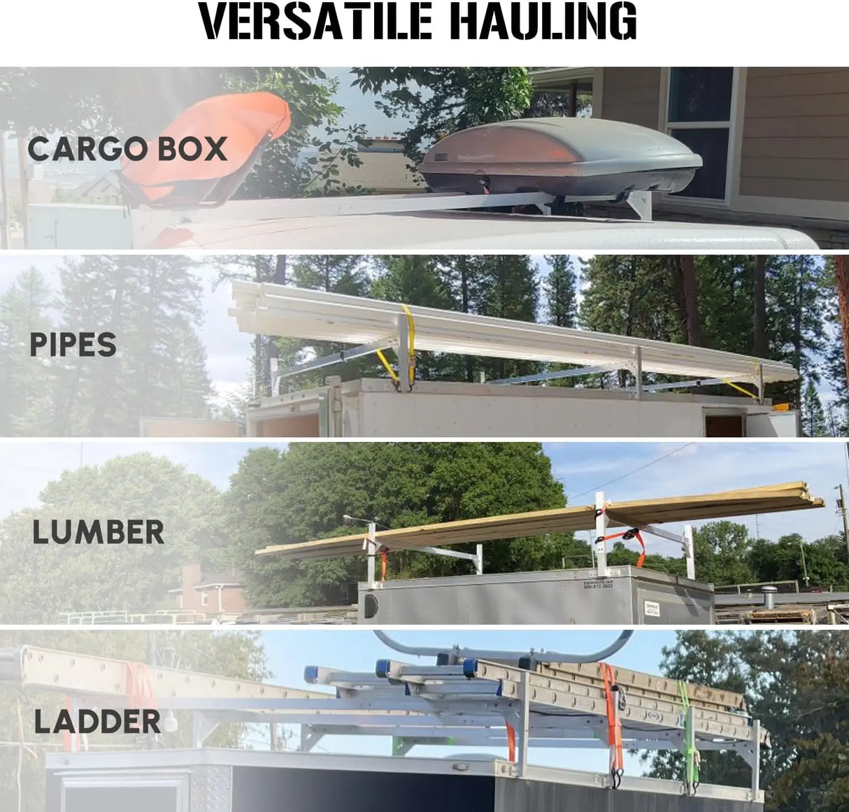 Adjustable Aluminum Trailer Ladder Rack - MELIPRON