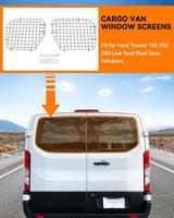 2Pcs Rear Security Window Screens for Ford Transit Low Roof - MELIPRON