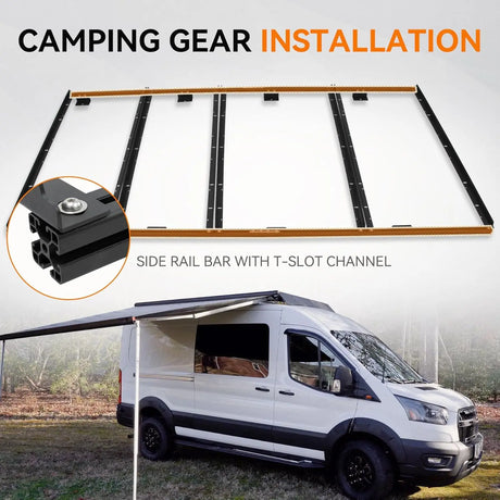 Van Roof Rack Pro for Ford Transit 148" for Solar Panels Installation - MELIPRON