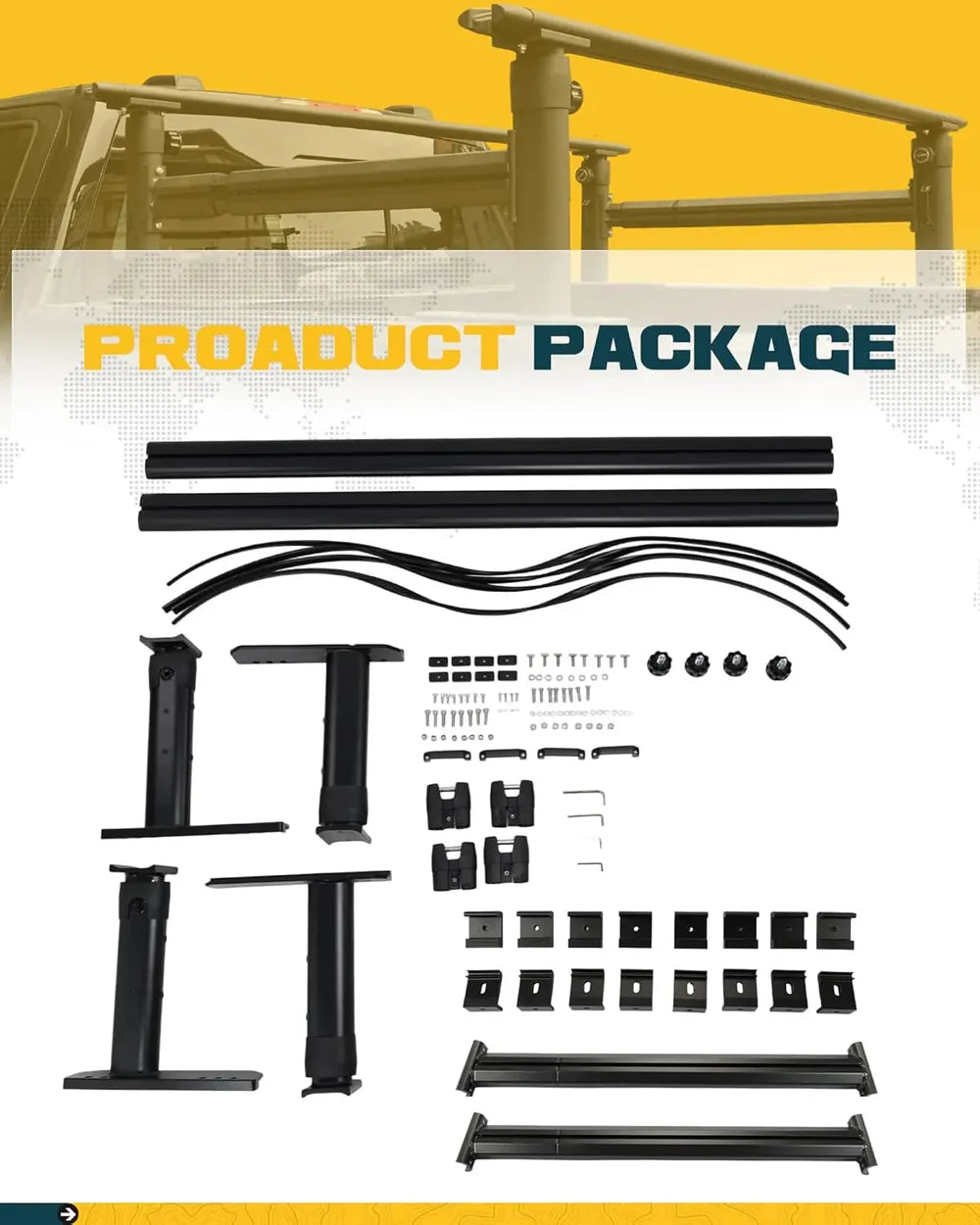Truck Bed Ladder Rack with T-Slot Side Rails-6