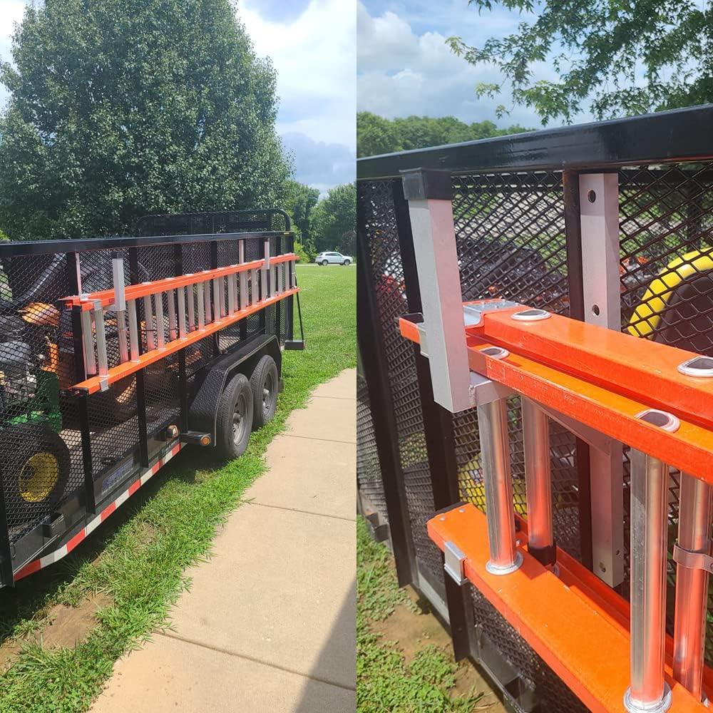 2x Aluminum Side Mount Trailer Ladder Rack