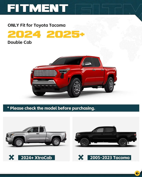 5.5" Running Boards for 2024 2025 Toyota Tacoma Double Cab