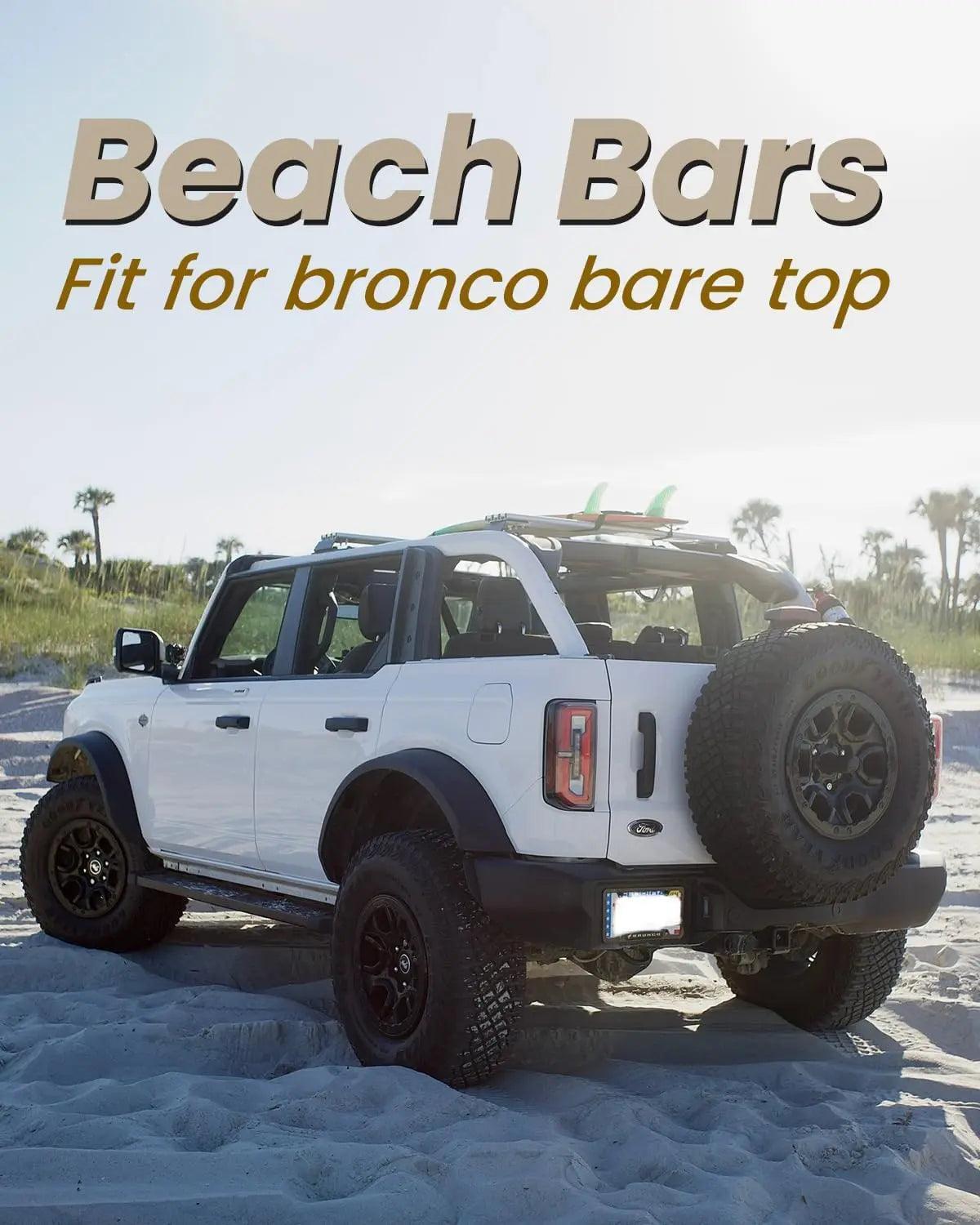 Beach Bars Topless Crossbars for Ford Bronco 4 Door - MELIPRON