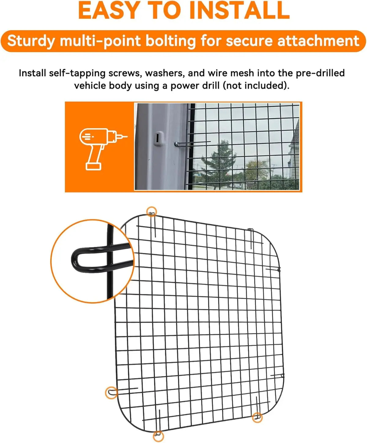 Window Screens Promaster 2Pcs Rear Security Window Screens for RAM ProMaster Cargo Van Safety ...