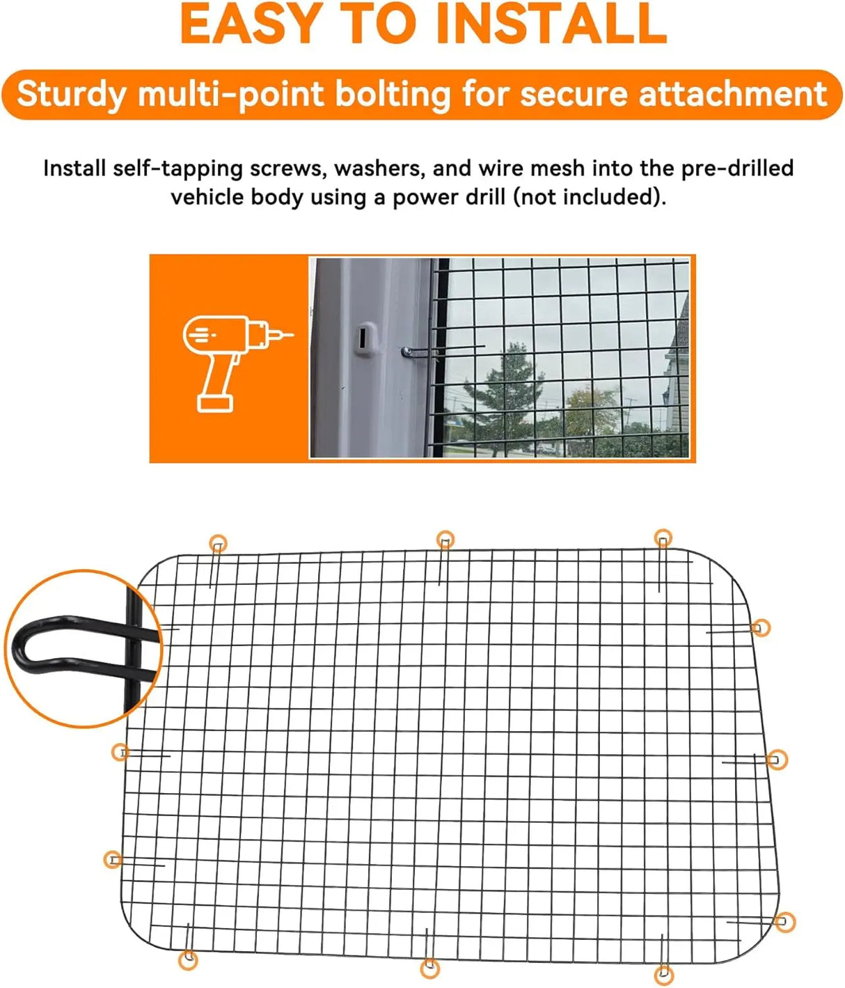 Side Security Window Screens for 2015-2024 Ford Transit - MELIPRON