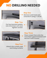 Sprinter Aluminum Van Headliner Shelf with Curtain Rod-7