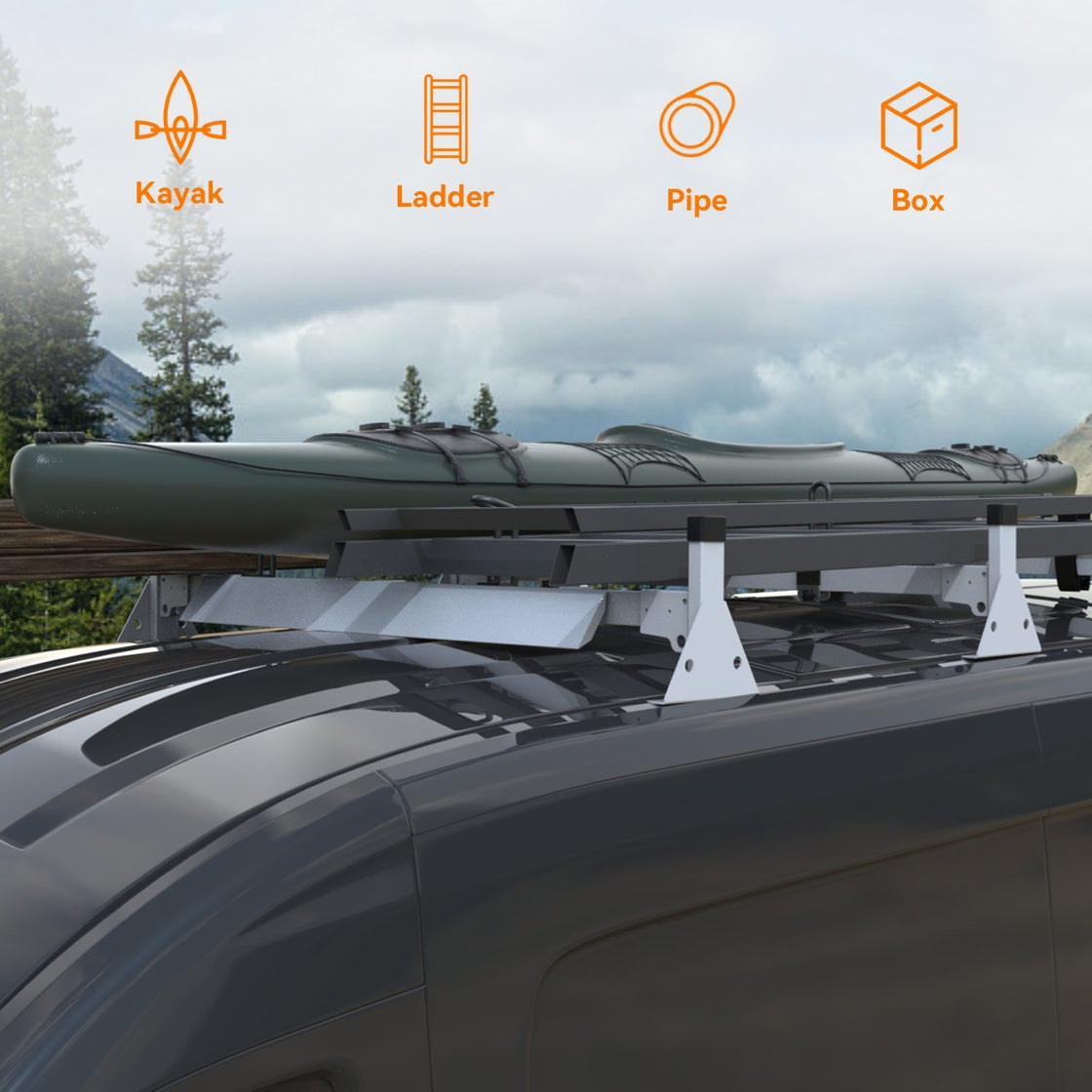 Roof Ladder Rack with Wind Deflector for Ford Transit – MELIPRON