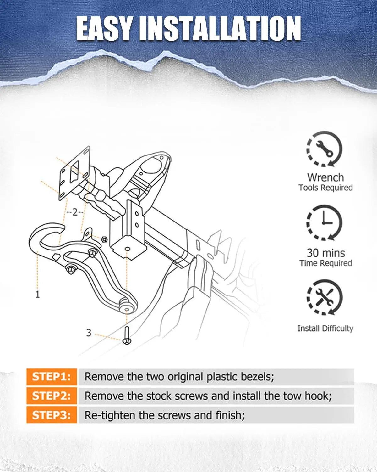 Ram Front Tow Hooks for Dodge Ram 1500 - MELIPRON