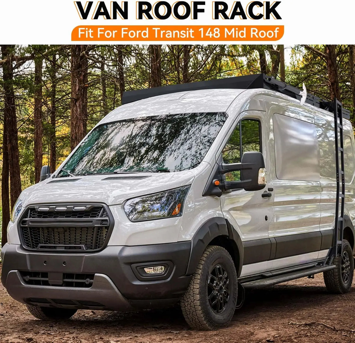 Van Roof Ladder Rack with Wind Fairing for Solar Panels Installation-10