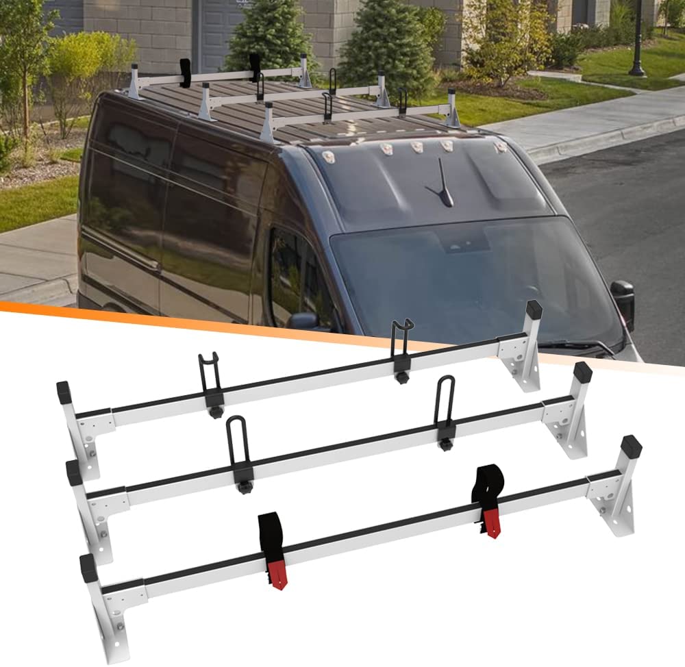 Melipron Van Roof Ladder Rack Fit for RAM ProMaster City 2015-On White ...