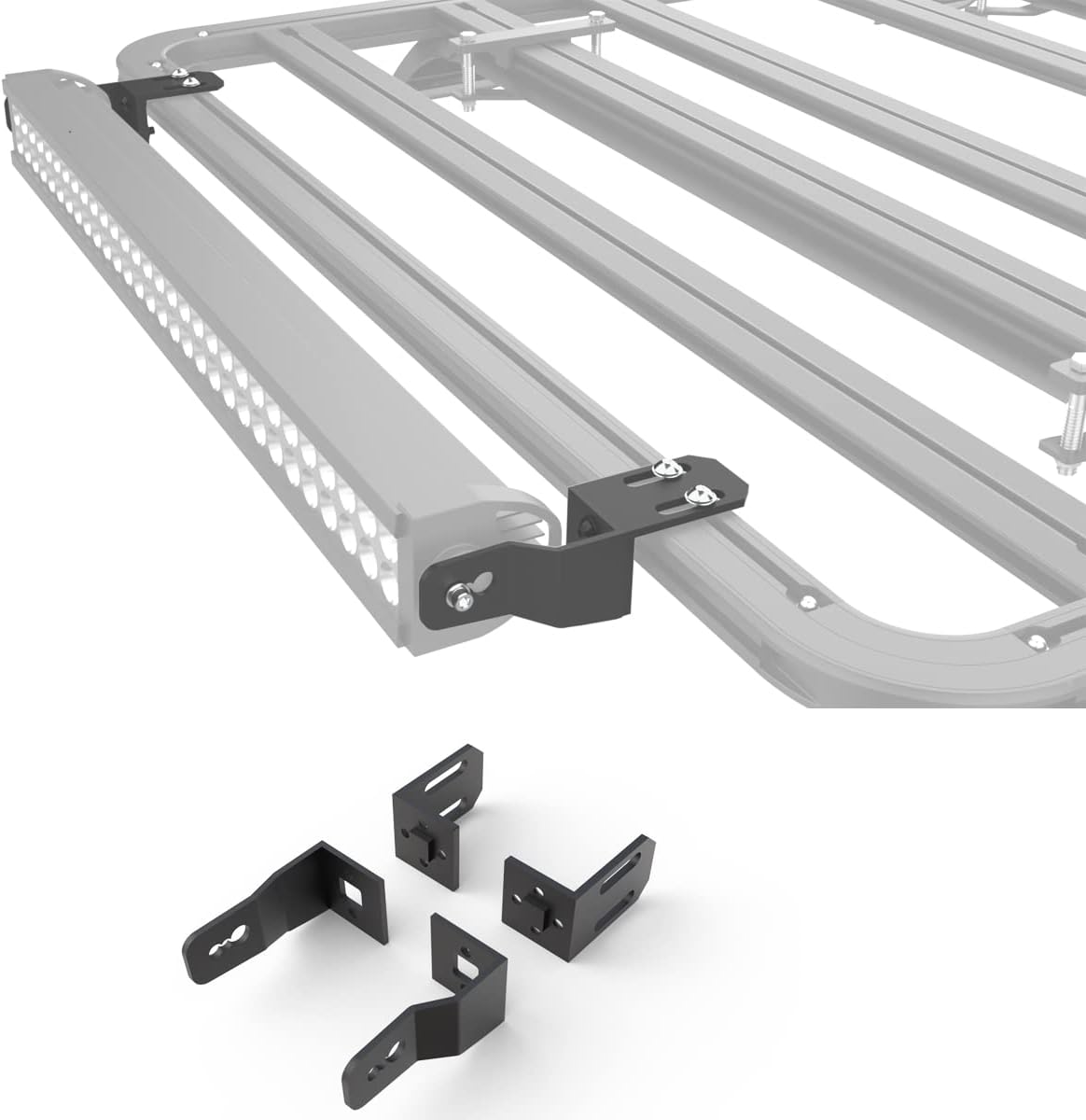 MELIPRON Light Brackets for Platform Roof Racks Stainless Steel Light Bar Mounting Bracket Kits