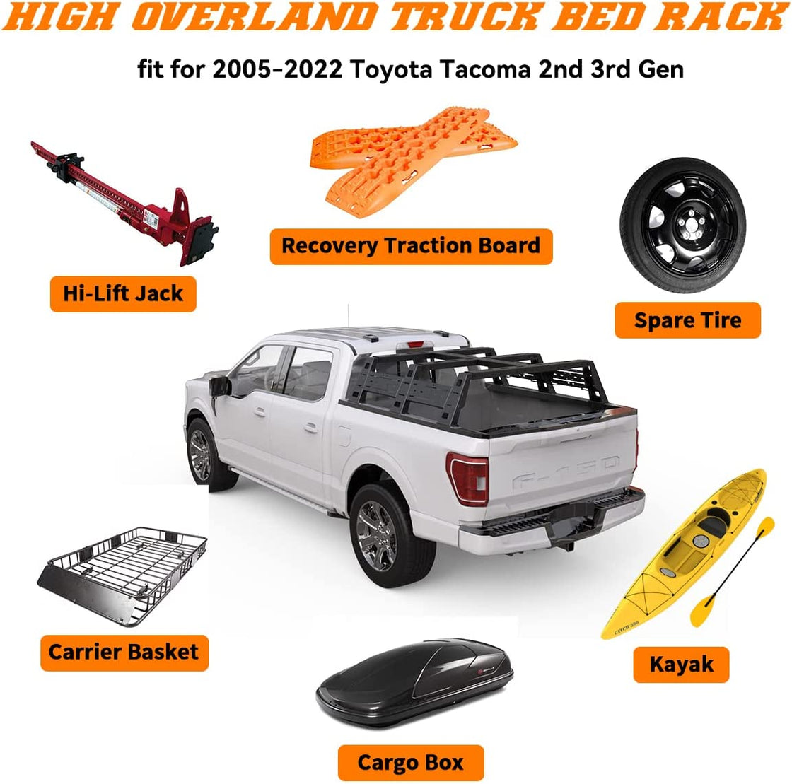 Overland Truck Bed Rack Tent Rack for Toyota Tacoma