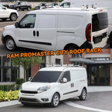 Van Roof Ladder Rack for RAM ProMaster City 2 Bars with Rear Cargo Roller-10