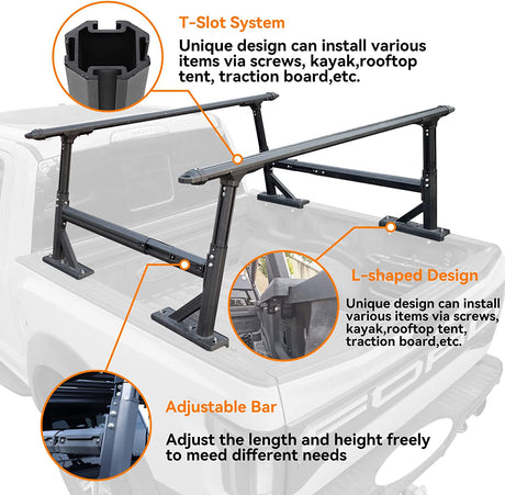 Universal Truck Bed Rack Fit for Most Pickup - MELIPRON