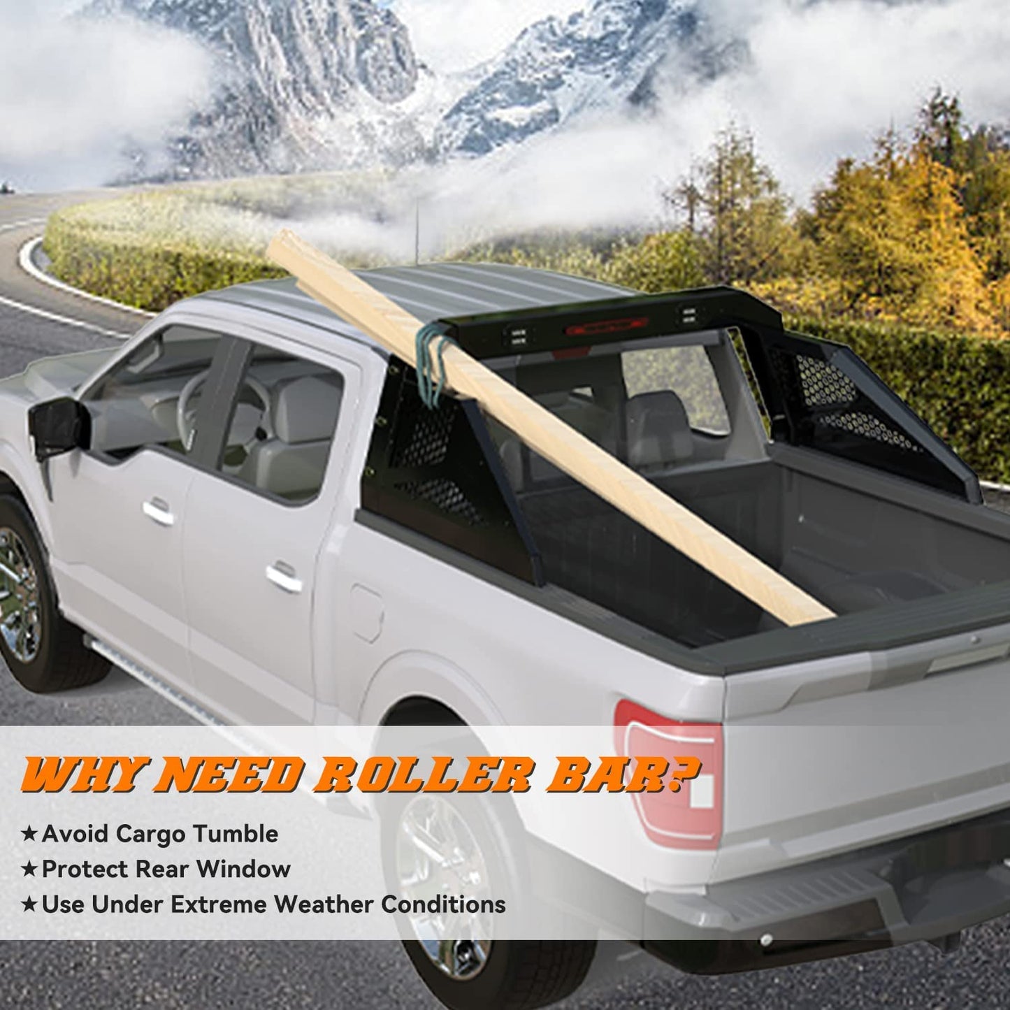 Chase Rack Roll Bar for Full Size Pickup Truck Bed - MELIPRON