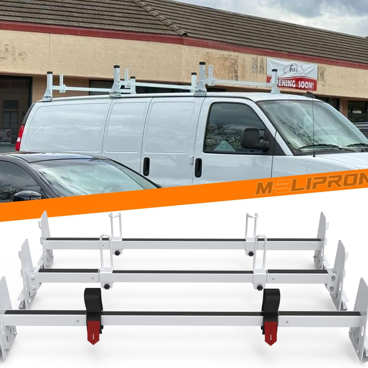 MELIPRON Cargo Van Roof Rack for Ford E150 250 350 Chevy Chevrolet ...