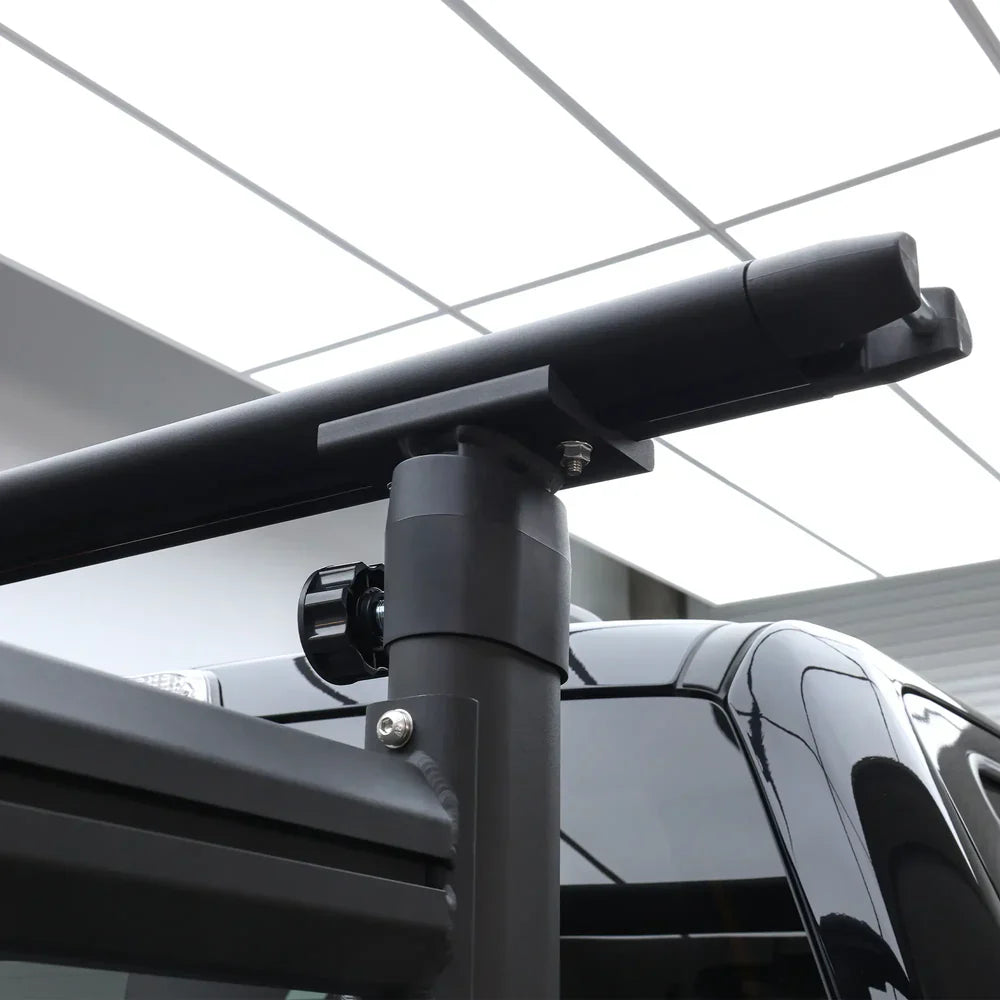 Melipron Adjustable Ladder Rack for Full-Size Truck Beds –  Heavy-Duty Aluminum Work Rack for Lumber, Pipes, Ladders & Tools