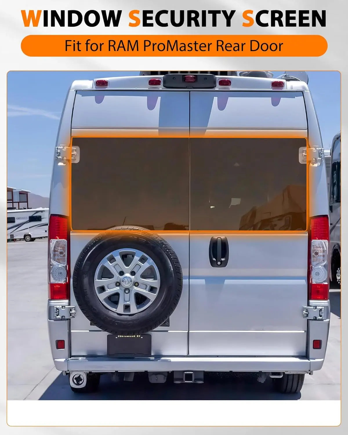 2Pcs Rear Security Window Screens Molle Panel for RAM ProMaster