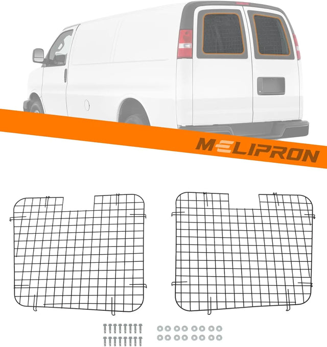 2Pcs Rear Security Window Screens for Chevy Express/GMC Savana - MELIPRON