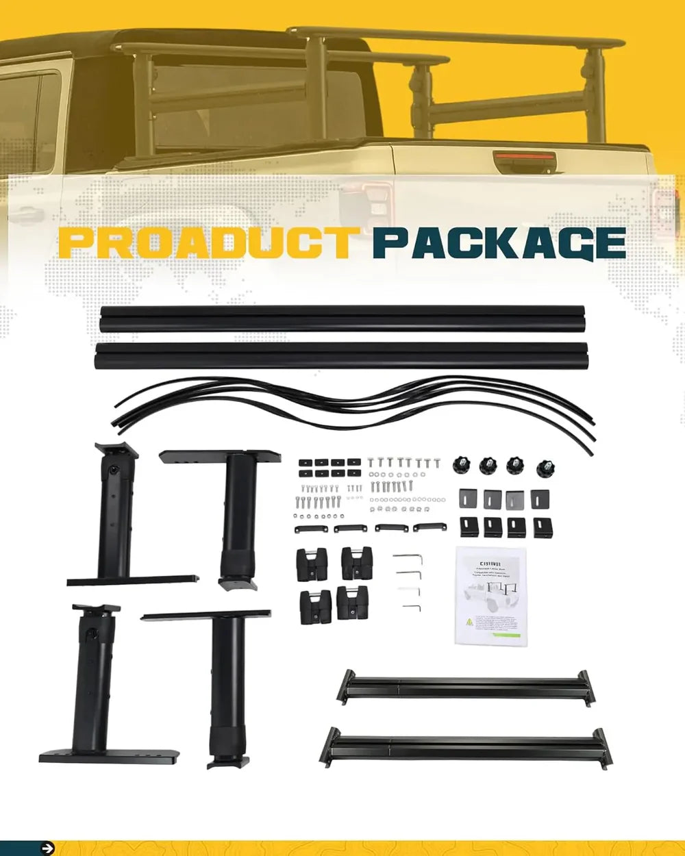 Heavy Duty Ladder Rack with T-Slot Side Bars-9