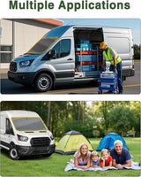 MELIPRON Window Cover Fits for Ford Transit High/Medium Roof Front Windshield Cover for Van