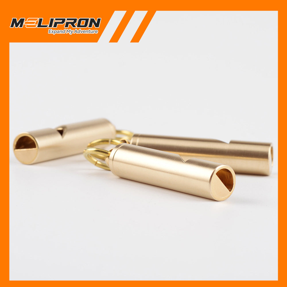3x Brass Outdoor Survival Whistle - MELIPRON