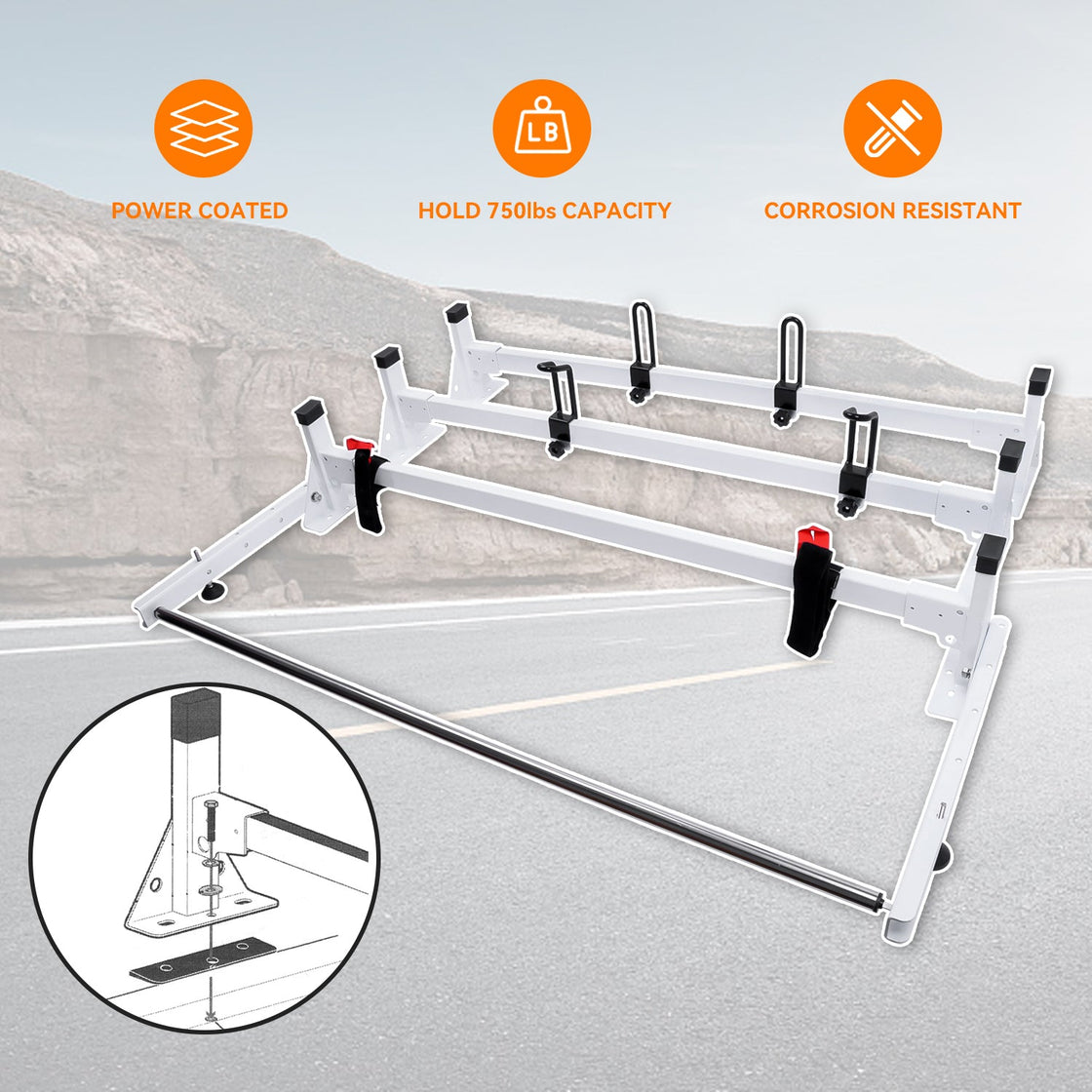 Melipron ladder rack for van with rear cargo roller-10